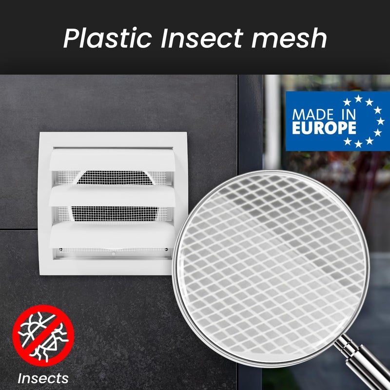 Repa Market 4 Inch White Dryer Vent Cover/Duct Cover for Walls or Ducting/ABS Plastic Grille with Flaps and Insect Screen/Exhaust and Dryer Vent Covers for Indoor & Outdoor Use - Image 4